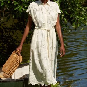 NWT Carolina K Valerie eyelet shirt dress | size XS